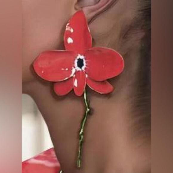 Flower statement earrings N1034 - Picture 2 of 5